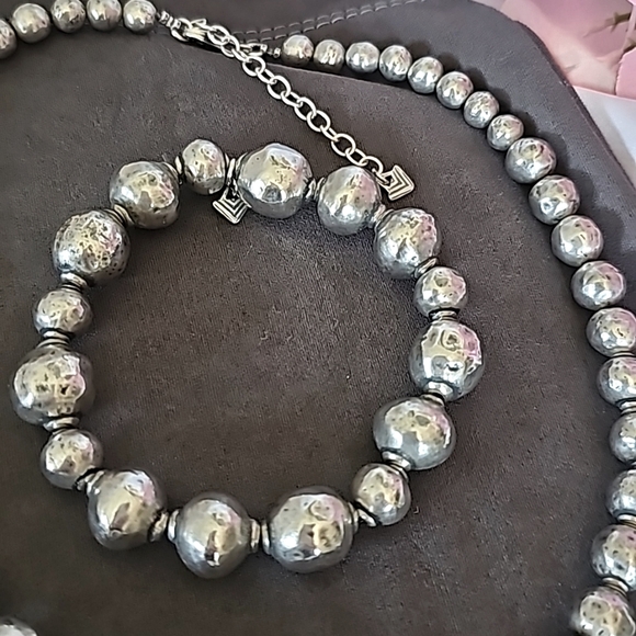 Silpada Atmospheric Sterling Silver Beaded Necklace and Stretch Bracelet Set - Picture 2 of 6